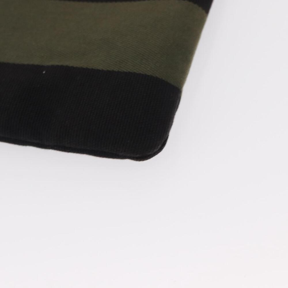 SAINT LAURENT Clutch Bag Canvas Leather Black Khaki Silver Auth mr1652 - Picture 7 of 16